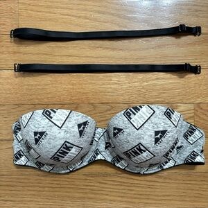 Victoria’s Secret PINK wear everywhere strapless push-up multi-way bra 32B EUC